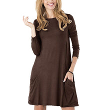 Load image into Gallery viewer, Women&#39;s Casual Pockets Plain Flowy Dress Simple Swing