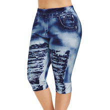 Load image into Gallery viewer, 3D Ripped Print Leggings Elastic High Wasit Capri Skinny Jeans