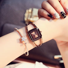 Load image into Gallery viewer, Square Fashion Skeleton Bracelet Rose Gold Watches Luxury Brand Ladies Watch