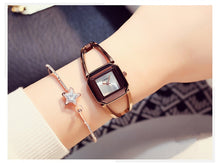 Load image into Gallery viewer, Square Fashion Skeleton Bracelet Rose Gold Watches Luxury Brand Ladies Watch