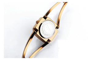 Square Fashion Skeleton Bracelet Rose Gold Watches Luxury Brand Ladies Watch